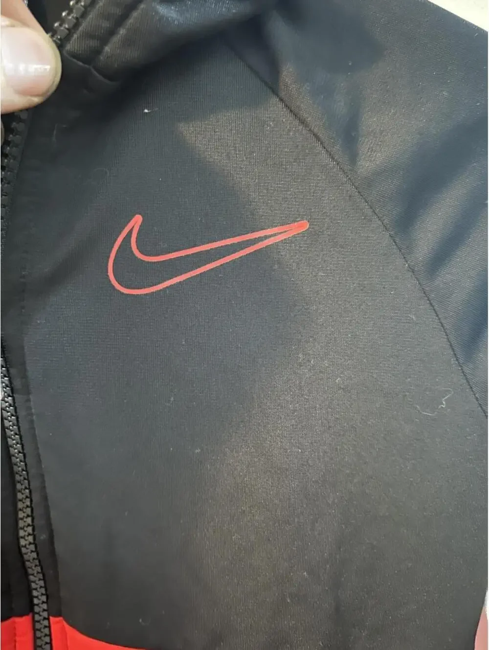 Nike red/black color-blocked zip-up jacket size 7Y
